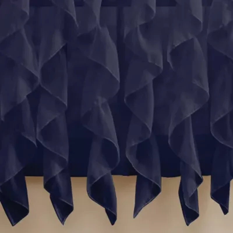 Chic Sheer Voile Vertical Ruffled Tier Window Single Panel Curtain