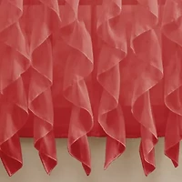 Sheer Voile Vertical Ruffle Window Kitchen Curtain