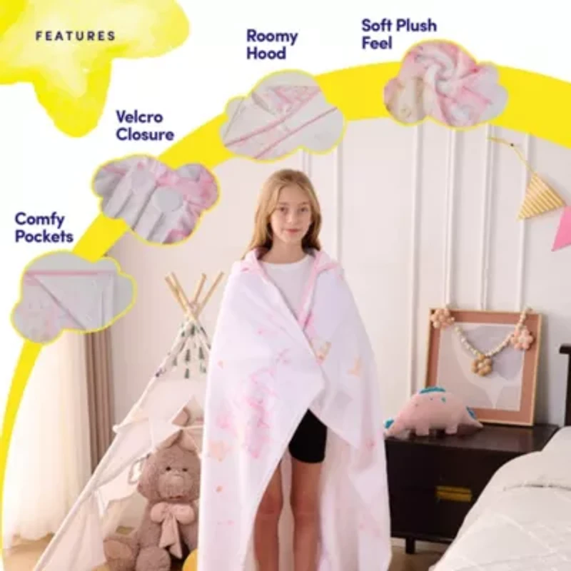 Kids Printed Hooded Wearable Blanket