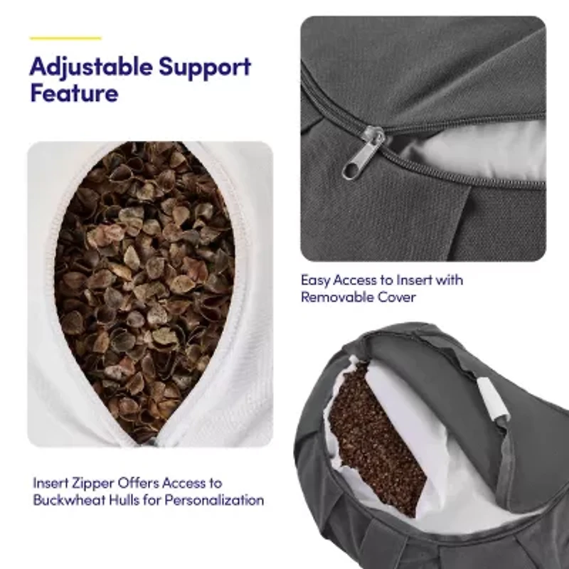 Crescent Zafu Meditation Cushion, 17" Yoga Pillow