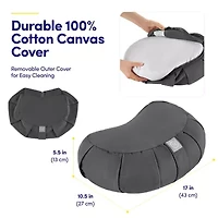 Crescent Zafu Meditation Cushion, 17" Yoga Pillow