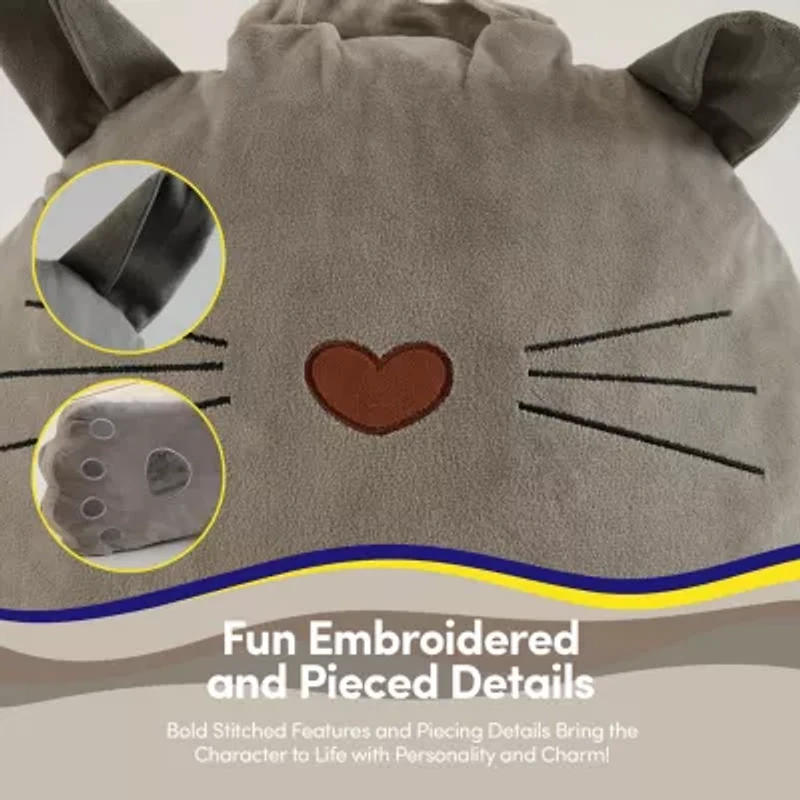 Kids Character Shredded Memory Foam Bed Rest Pillow with Arms