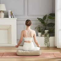 Yoga Bolster Pillow Meditation w/ Washable Cover & Carry Handle