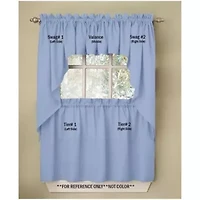 Opaque Ripcord Kitchen Window Curtains - Swag Pair