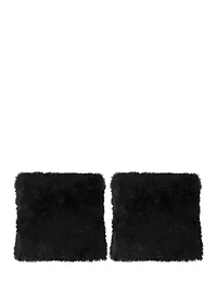 2 Pack Plush Soft and Comfy Faux Fur Throw Pillow