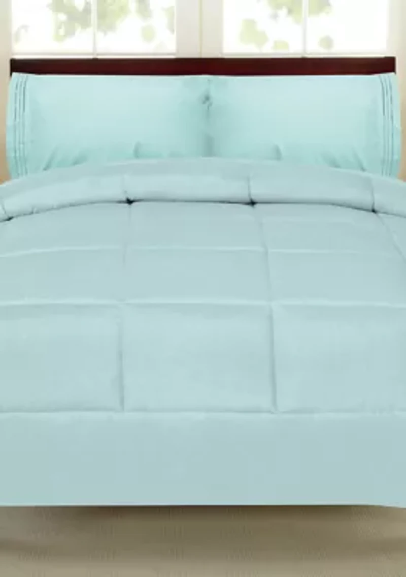 5 Piece Bed a Bag Comforter and Sheet Set