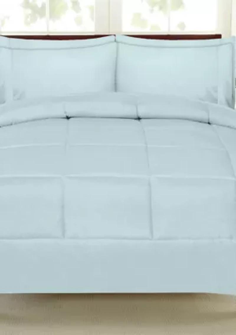 7 Piece Bed-In-A-Bag Down Alternative Comforter & Sheet Set