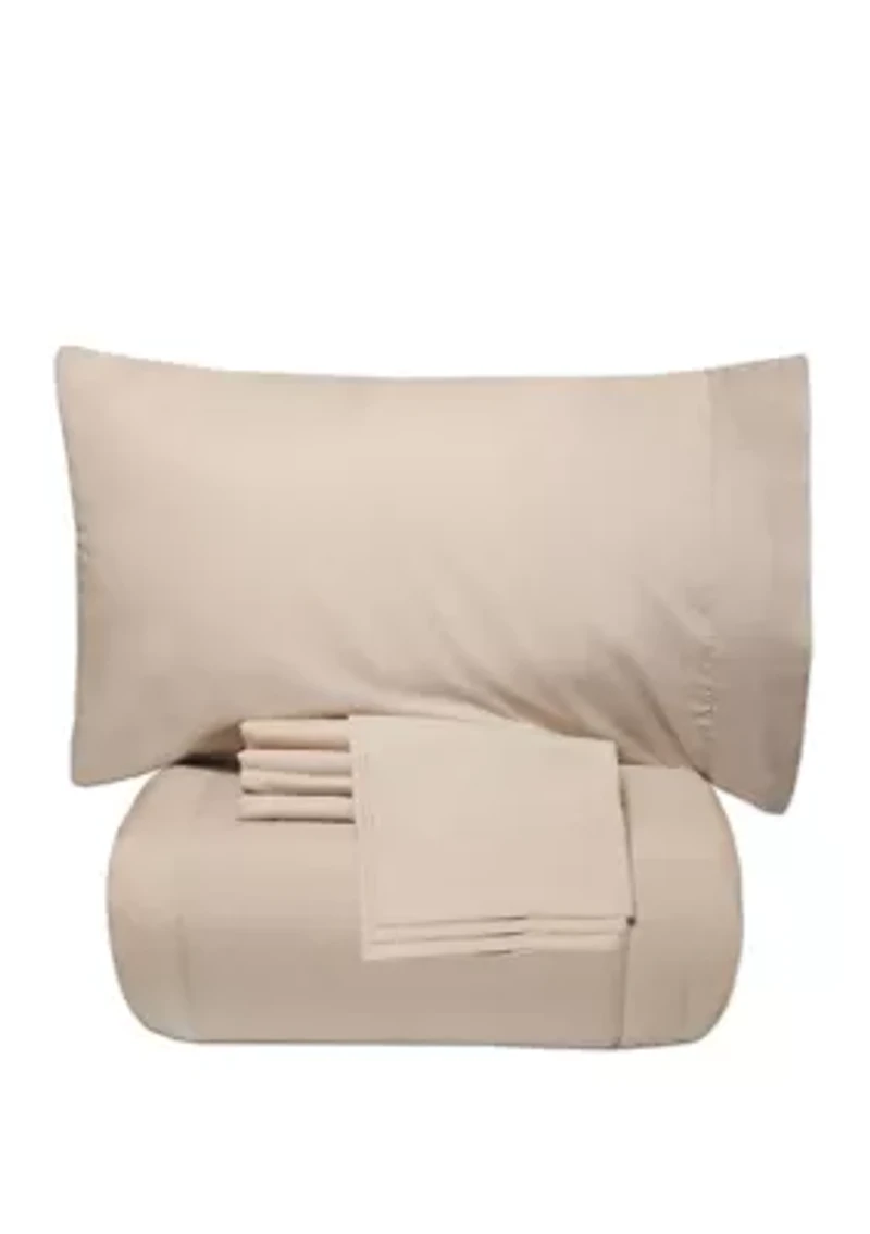 7 Piece Bed-In-A-Bag Down Alternative Comforter & Sheet Set