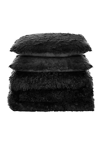 Long Plush Shaggy Faux Fur 3 Piece Comforter Set