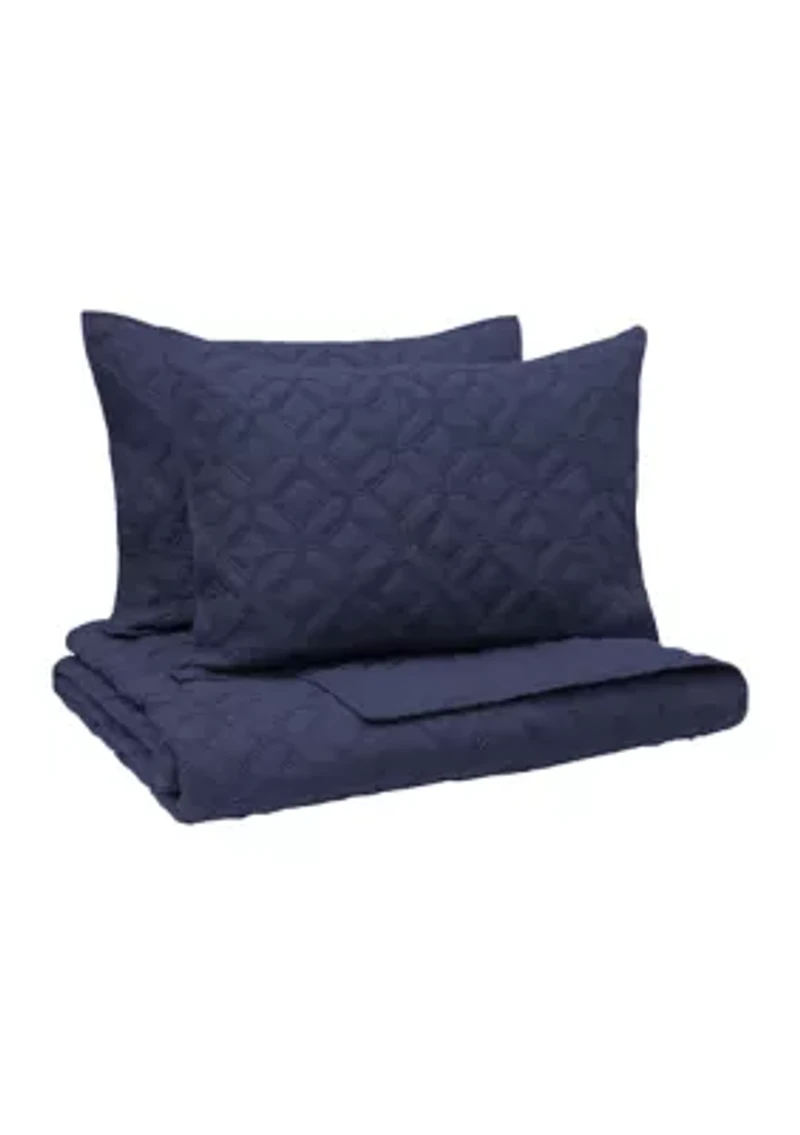 Fairfax Geometric Cotton 3 Piece Quilt Set