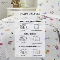 Pointehaven 200 Thread Count Cotton Percale Print Quilt Sets