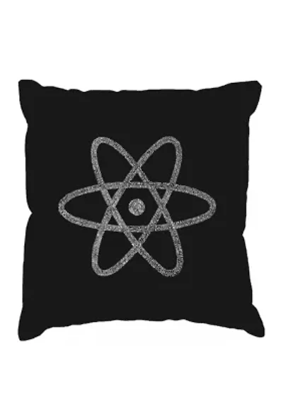 Word Art Throw Pillow Cover- Atom 