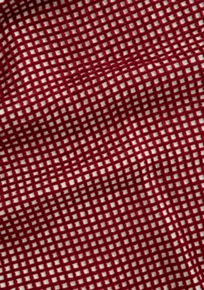 Waffle Knit Fringe Throw Blanket