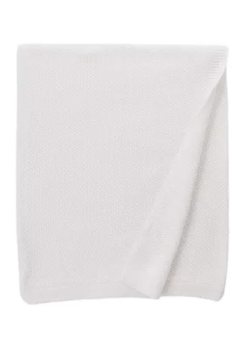 Moss Stitch Throw Blanket