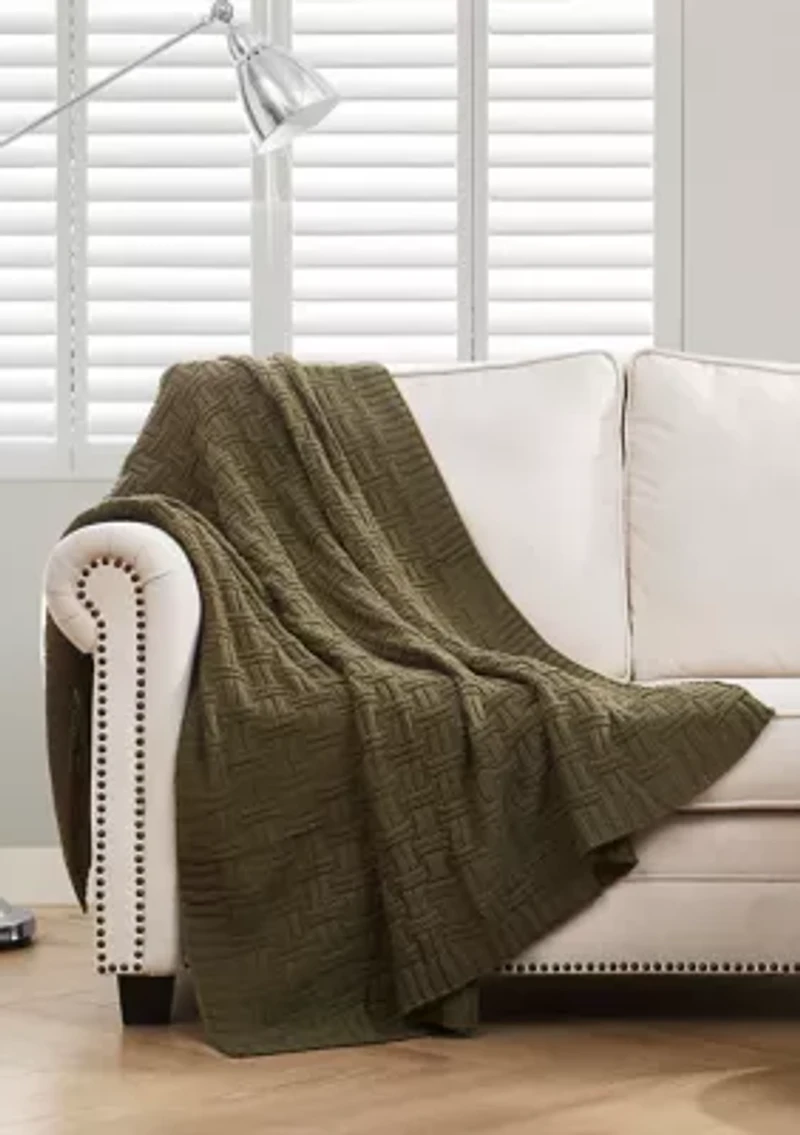 Basketweave Throw Blanket