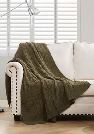 Basketweave Throw Blanket