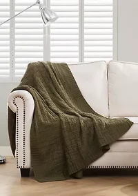Basketweave Throw Blanket