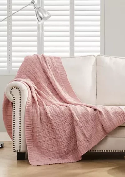 Basketweave Throw Blanket
