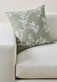 Embroidered Branch Pillow
