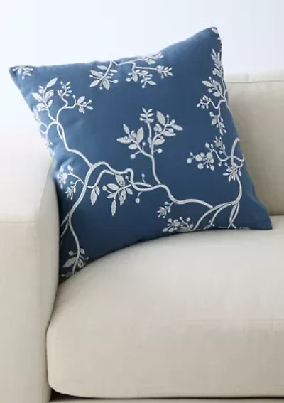 Embroidered Branch Pillow