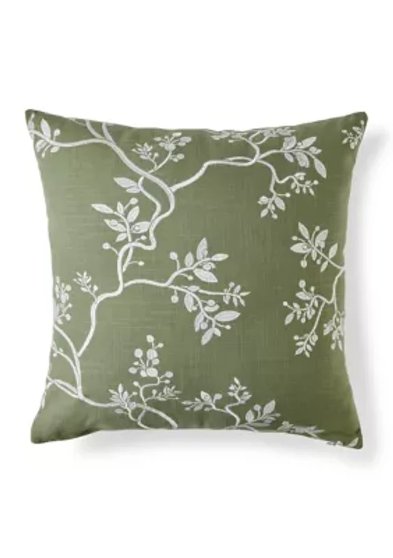 Embroidered Branch Pillow