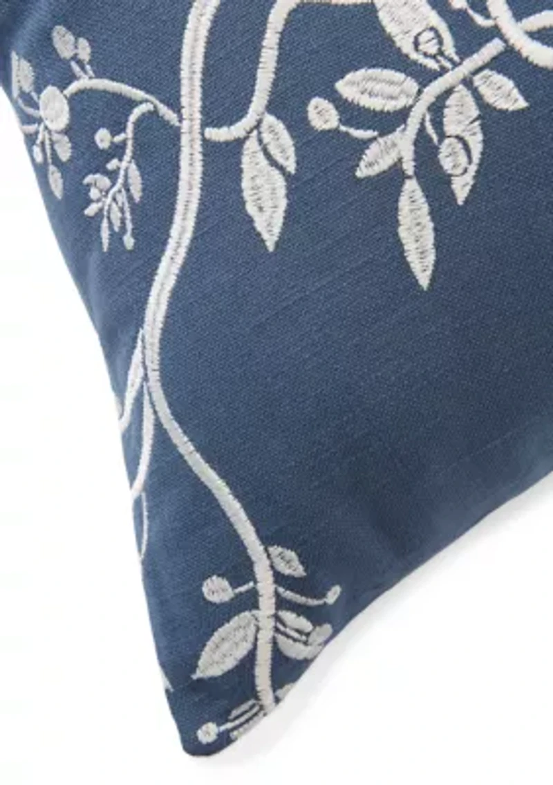 Embroidered Branch Pillow