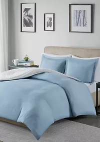 Hayden Reversible Stripe Duvet Cover Set