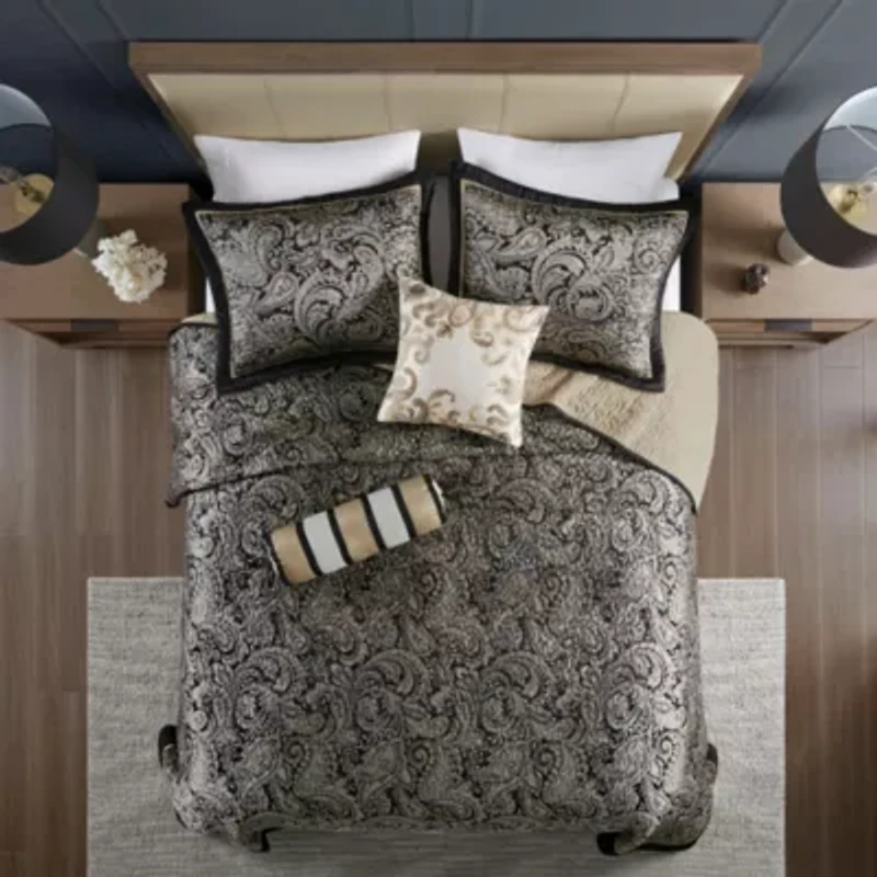 Aubrey 5 Piece Reversible Jacquard Bedspread Set