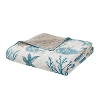 Pebble Beach 6 Piece Cotton Sateen Quilt Set with Throw Pillows