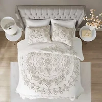 Violette 3 Piece Tufted Cotton Chenille  Coverlet Set