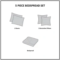 Princeton 5 Piece Reversible Jacquard Bedspread Set