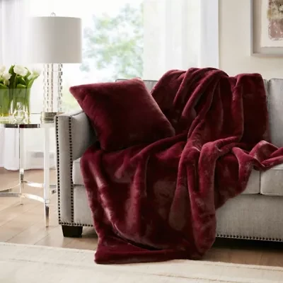Sable Solid Faux Fur Square Decor Pillow