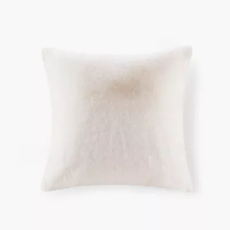 Sable Solid Faux Fur Square Decor Pillow