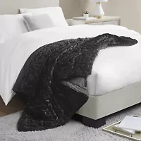 Ruched Fur Throw