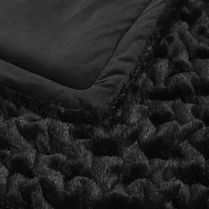 Ruched Fur Throw