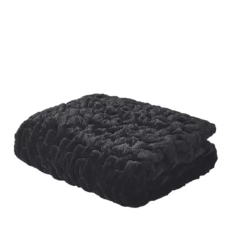 Ruched Fur Throw