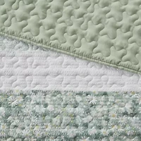 Caralie 4 Piece Seersucker Quilt Set with Throw Pillow