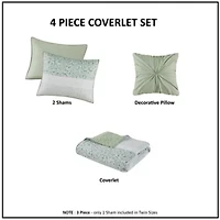 Caralie 4 Piece Seersucker Quilt Set with Throw Pillow