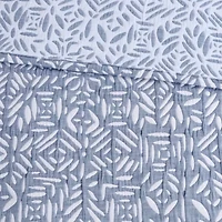 Harmony 4 Piece Oversized Reversible Matelasse Quilt Set with Throw Pillow