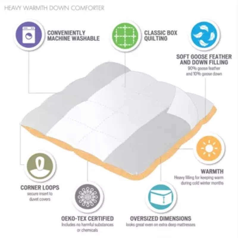 Heavy Warmth Goose Feather and Down Oversize Comforter
