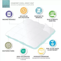 Comfort Cool Jersey Knit Oversized Down Alternative Comforter