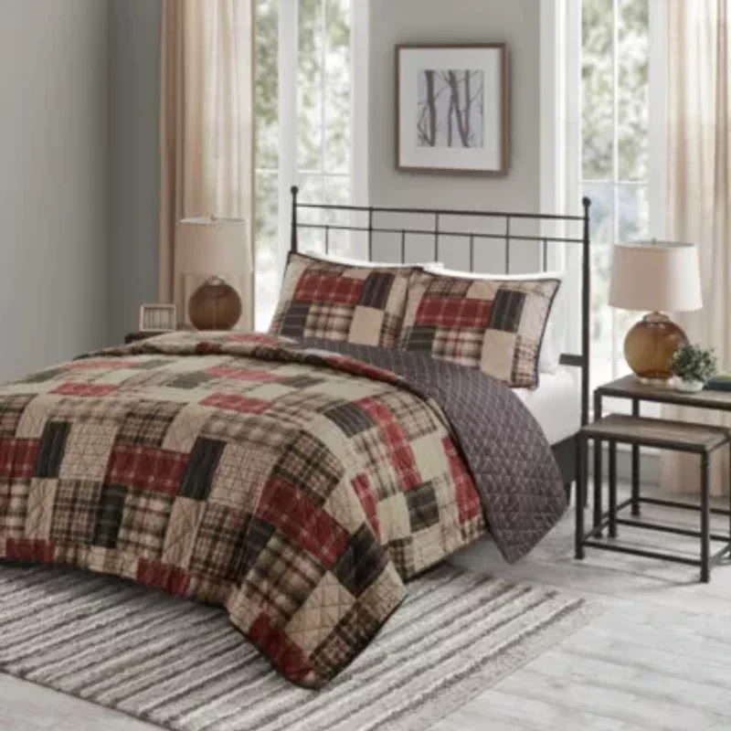 Timber 3 Piece Reversible Printed Quilt Set