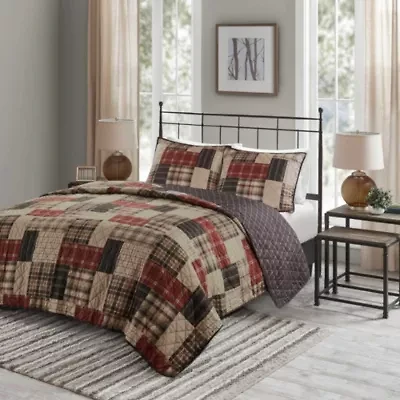 Timber 3 Piece Reversible Printed Quilt Set