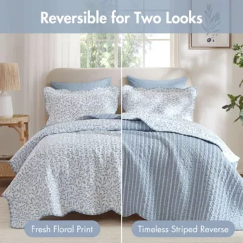 Darcy 3 Piece Print Quilt Set