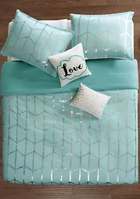 4 Piece Raina Printed Duvet Cover Set
