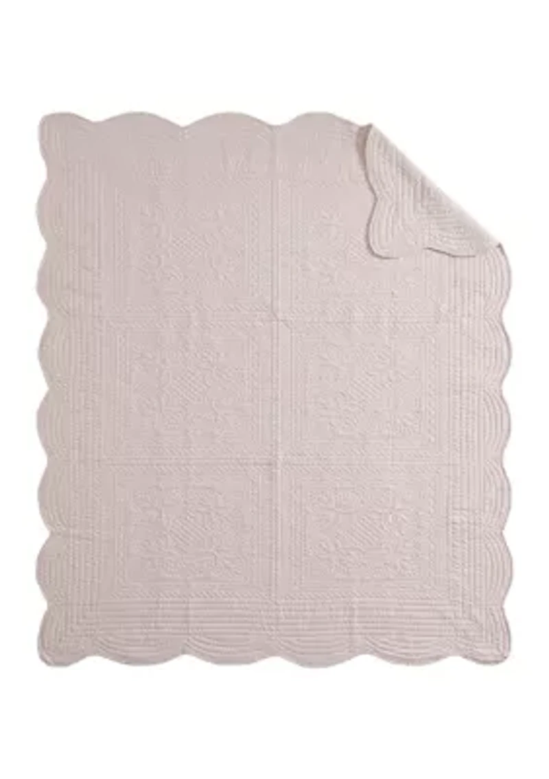Tuscany Oversized Quilted Throw with Scalloped Edges