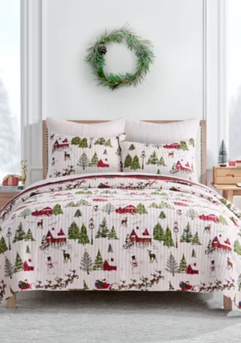 Santa's Sleigh Ride Quilt Set