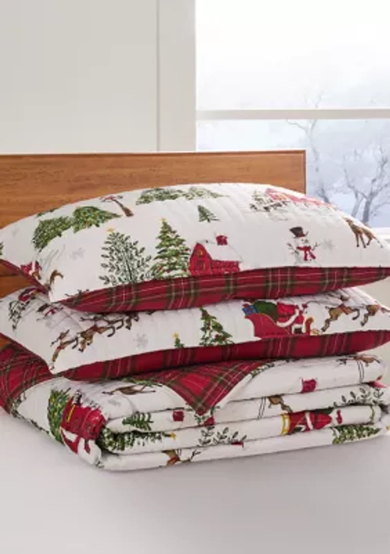 Santa's Sleigh Ride Quilt Set