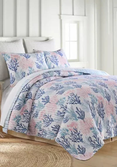 Coral Paradise Quilt Bedding Set
