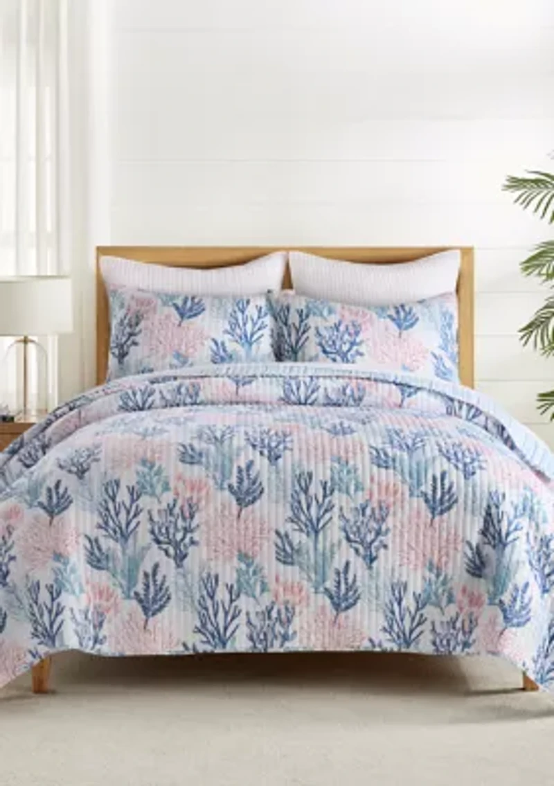 Coral Paradise Quilt Bedding Set